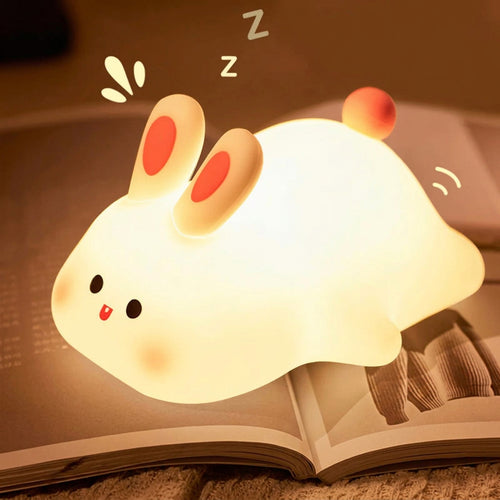 Bunny Night Lamp by Little Glow Co. - squishy silicone bunny night light