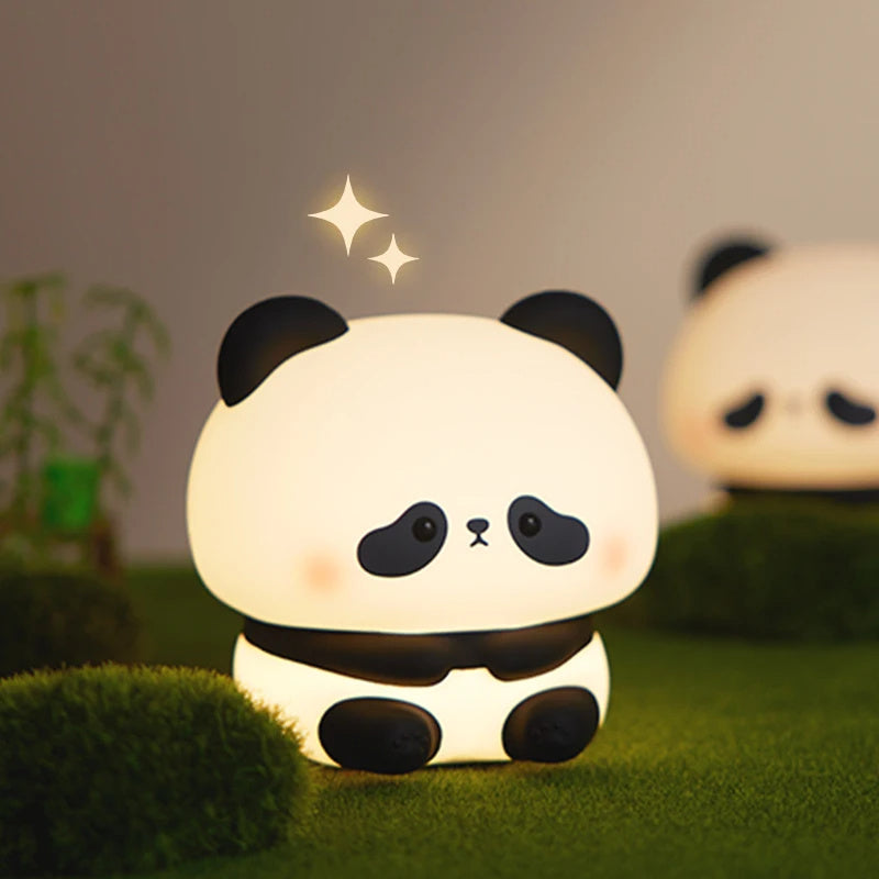 Panda Night Lamp by Little Glow Co. - squishy silicone panda night light